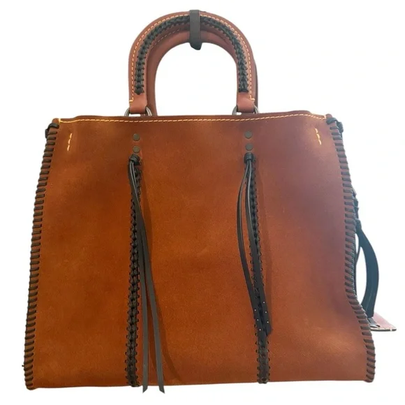 Coach 1941 Rogue 36 Western Saddle Suede Whipstitch Whiplash Boho Fringe Bag - Picture 3 of 16